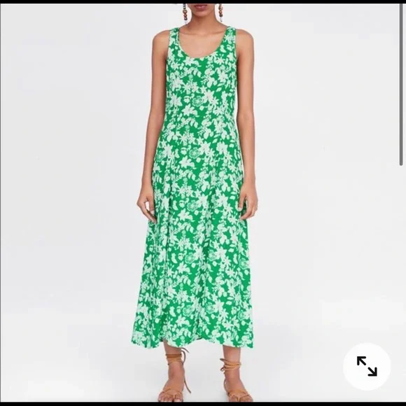 green emerald velvet dress Zara Women's Floral Long Sleeve Maxi Dress NWT | M UK10-12